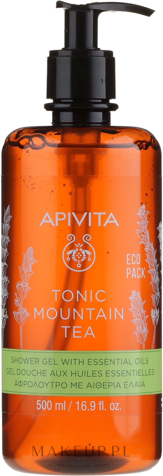 Tonizujący żel pod prysznic z olejkami eterycznymi - Apivita Tonic Mountain Tea Shower Gel with Essential Oils — Zdjęcie 500 ml