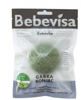 Gąbka konjac do mycia twarzy Zielona herbata - Bebevisa Konjac Sponge — Zdjęcie N1