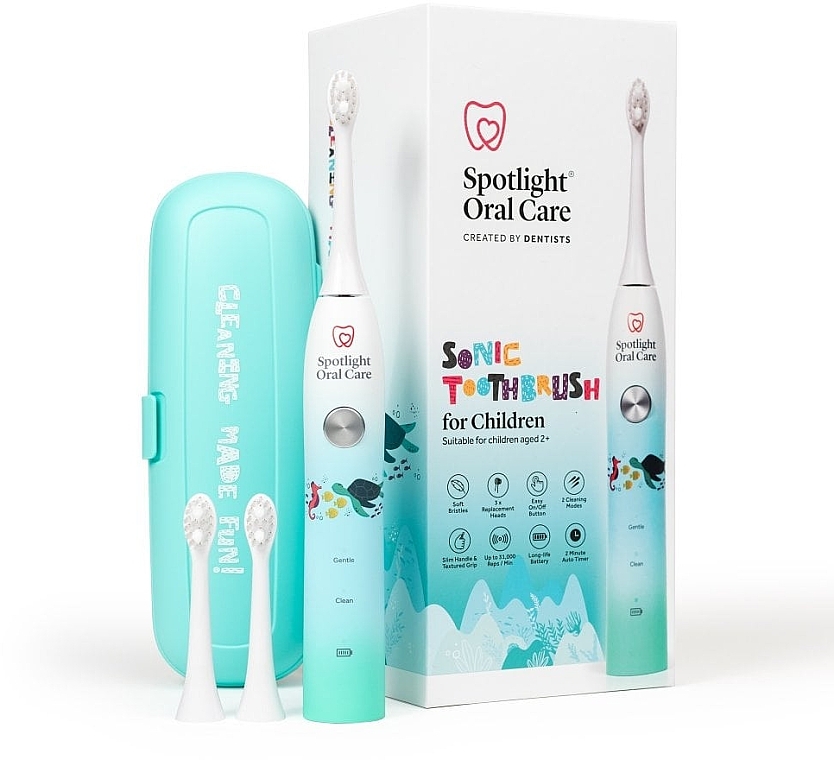 Elektryczna szczoteczka do zębów dla niemowląt z nasadkami i etui - Spotlight Oral Care Children's Sonic Toothbrush — Zdjęcie N2