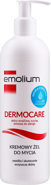 Kremowy żel do mycia do skóry wrażliwej, suchej i skłonnej do podrażnień - Emolium Dermocare — Zdjęcie N1