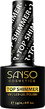 Kup Top z drobinkami do lakieru hybrydowego - Sanso Cosmetics Top Shimmer UV/Led Gel Polish