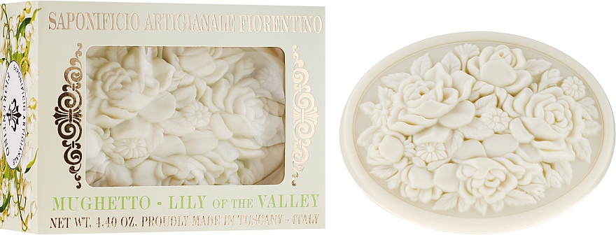 Roślinne mydło w kostce Konwalia - Saponificio Artigianale Fiorentino Botticelli Lily Of The Valley Soap