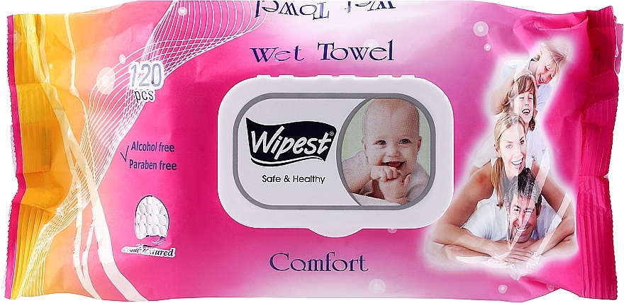 Chusteczki dla niemowląt Komfort, 120 szt. - Wipest Safe & Healthy Wet Towel — Zdjęcie N1