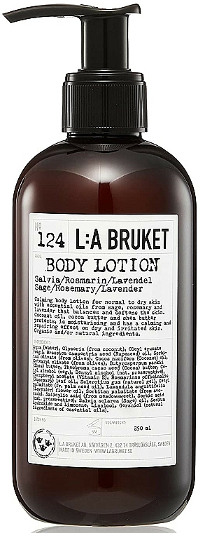 Balsam do ciała Szałwia, rozmarn i lawenda - L:A Bruket No. 124 Body Lotion Sage/Rosemary/Lavender — Zdjęcie N1