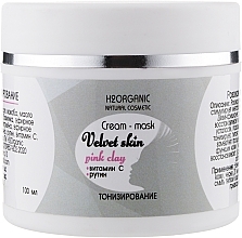 Krem-maska ​​z różową glinką Tonic - H2Organic Natural Cosmetic Cream-mask Velvet Skin Pink Clay — Zdjęcie N2