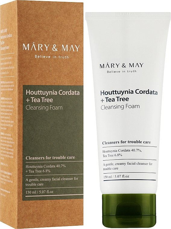 Pianka oczyszczająca do twarzy do skóry problematycznej - Mary & May Houttuynia Cordata+Tea Tree Cleansing Foam — Zdjęcie N2
