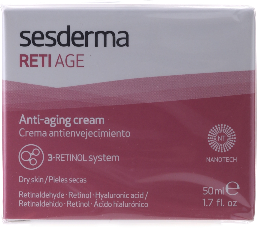 Przeciwstarzeniowy krem z retinolem do cery suchej - SesDerma Laboratories Reti Age Facial Antiaging Cream 3-Retinol System — Zdjęcie N4