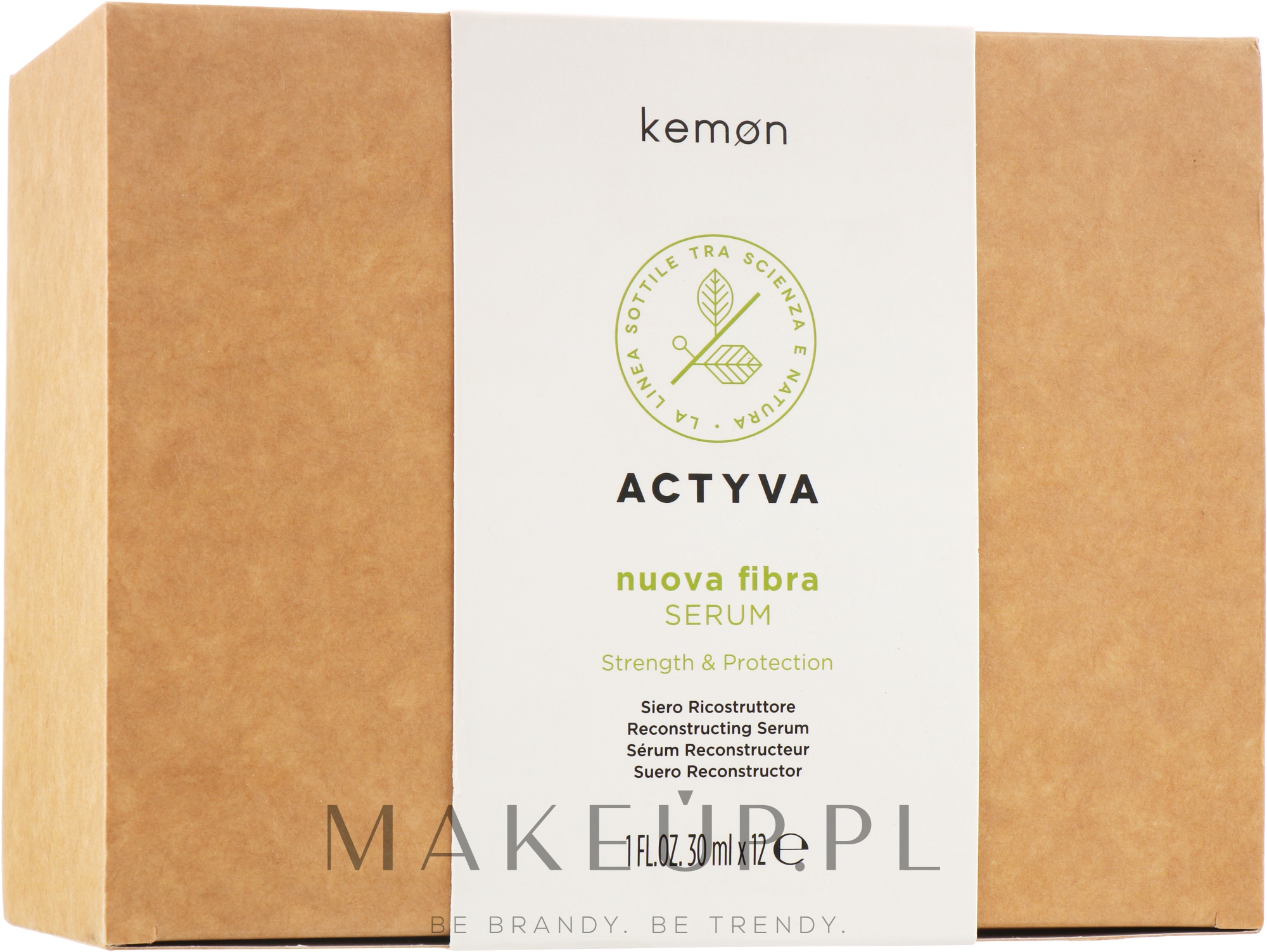 Odbudowujące serum do włosów osłabionych i zniszczonych - Kemon Actyva Nuova Fiber Serum — Zdjęcie 12 x 30 ml