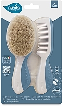 Kup Zestaw - Nuvita Comb Set Powder Blue (h/brush/2 pcs)