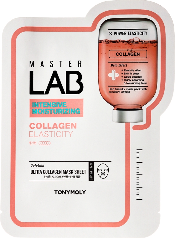 Intensywnie nawilżająca maska na tkaninie do twarzy Kolagen - Tony Moly Master Lab Intensive Moisturizing Collagen Elasticity Face Mask Sheet — Zdjęcie N1