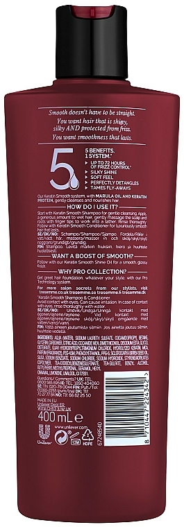 Wygładzający szampon do włosów - Tresemme Keratin Smooth Shampoo — Zdjęcie N4