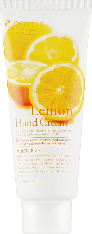 Nawilżający krem do rąk z ekstraktem z cytryny - 3W Clinic Lemon Hand Cream — Zdjęcie N2