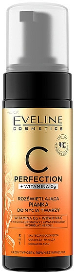 Rozświetlająca pianka do mycia twarzy - Eveline Cosmetics C Perfection Illuminating Face Cleansing Foam — Zdjęcie N1
