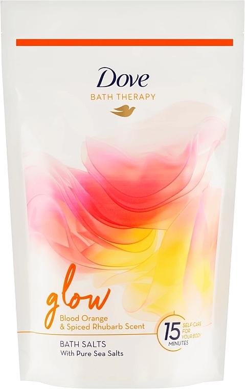 Sól do kąpieli o aromacie czerwonej pomarańczy i rabarbaru - Dove Bath Therapy Glow Bath Salt — Zdjęcie N1