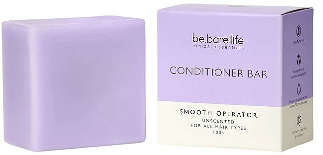 Bezzapachowa odżywka w kostce do wszystkich rodzajów włosów - Be.Bare Life Smooth Operator Conditioner Bar — Zdjęcie N1