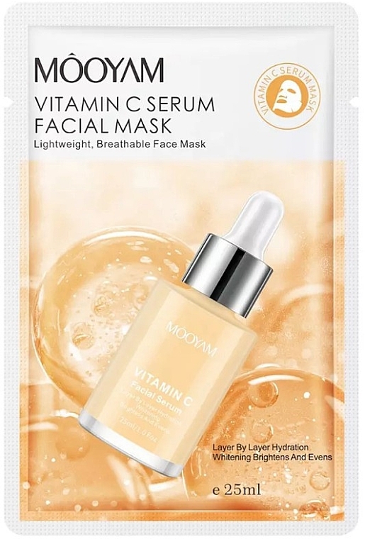 Maseczka do twarzy z witaminą C - Mooyam Vitamin C Serum Facial Mask — Zdjęcie N1