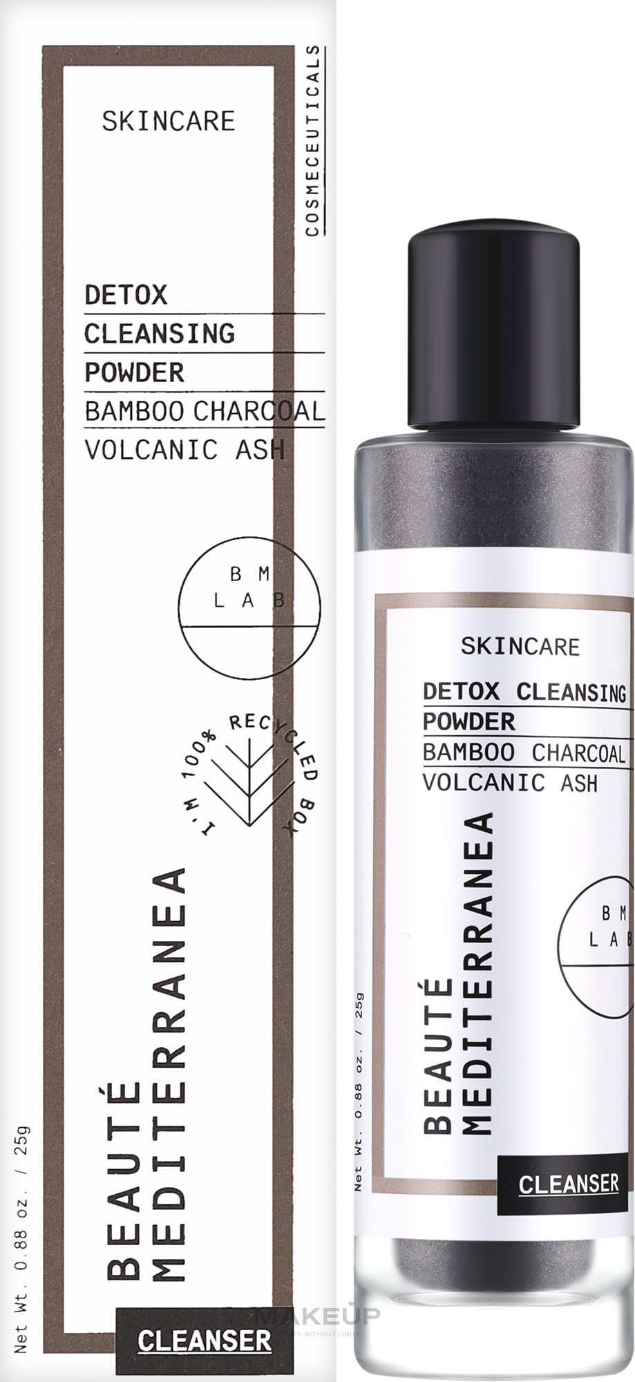 Detoksykujący puder do mycia twarzy z węglem bambusowym i pyłem wulkanicznym - Beauté Mediterranea Detox Cleansing Powder — Zdjęcie 25 g