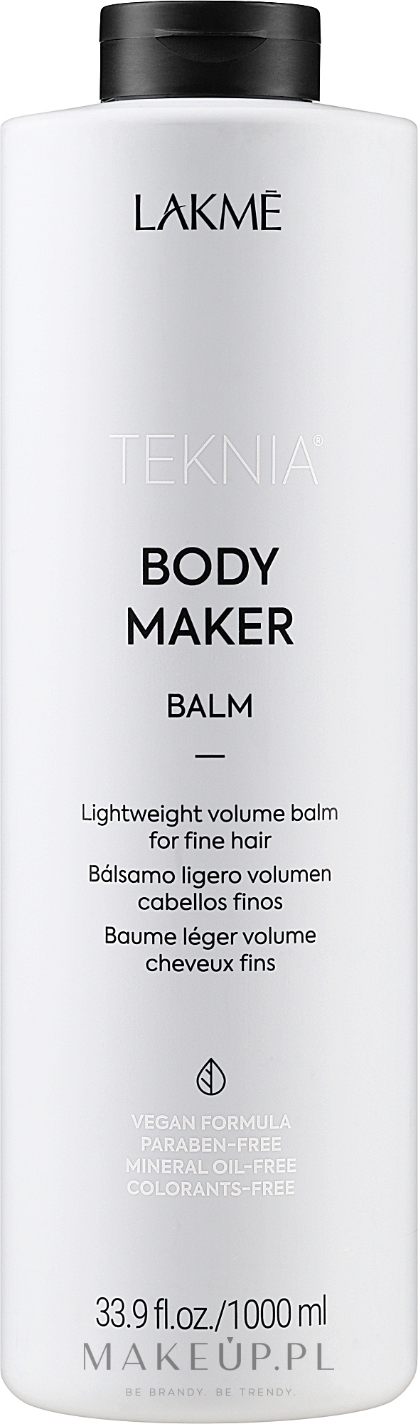 Lekki balsam zwiększający objętość do włosów cienkich - Lakmé Teknia Body Maker Balm — Zdjęcie 1000 ml