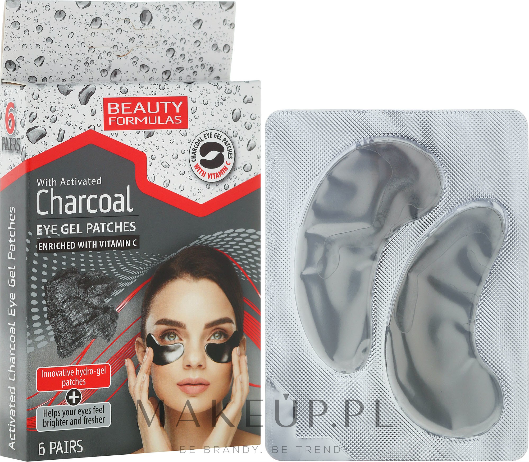 Żelowe płatki pod oczy z węglem aktywnym - Beauty Formulas Charcoal Eye Gel Patches — Zdjęcie 6 szt.
