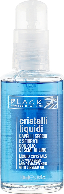 Płynne kryształy z ekstraktem z nasion lnu do cienkich i miękkich włosów, z dozownikiem - Black Professional Line Liquid Crystal — Zdjęcie N3