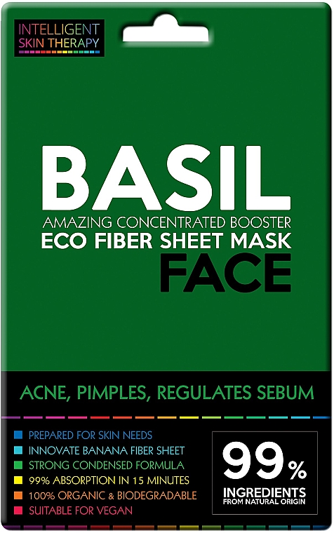 Maska z ekstraktem z bazylii regulująca wydzielanie sebum - Beauty Face Intelligent Skin Therapy Mask — Zdjęcie N1