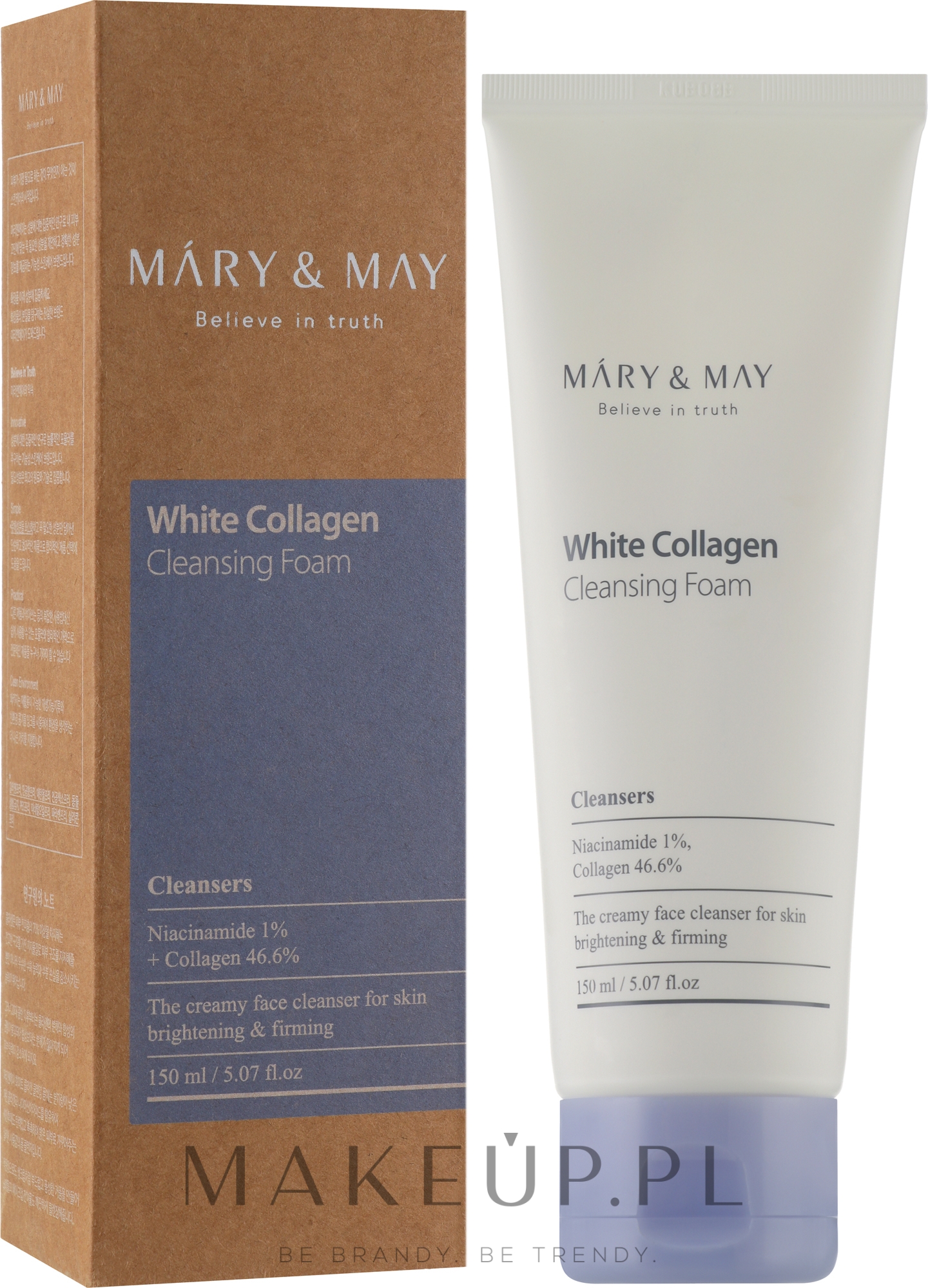 Pianka oczyszczająca do twarzy z kolagenem i niacynamidem - Mary & May White Collagen Cleansing Foam — Zdjęcie 150 ml
