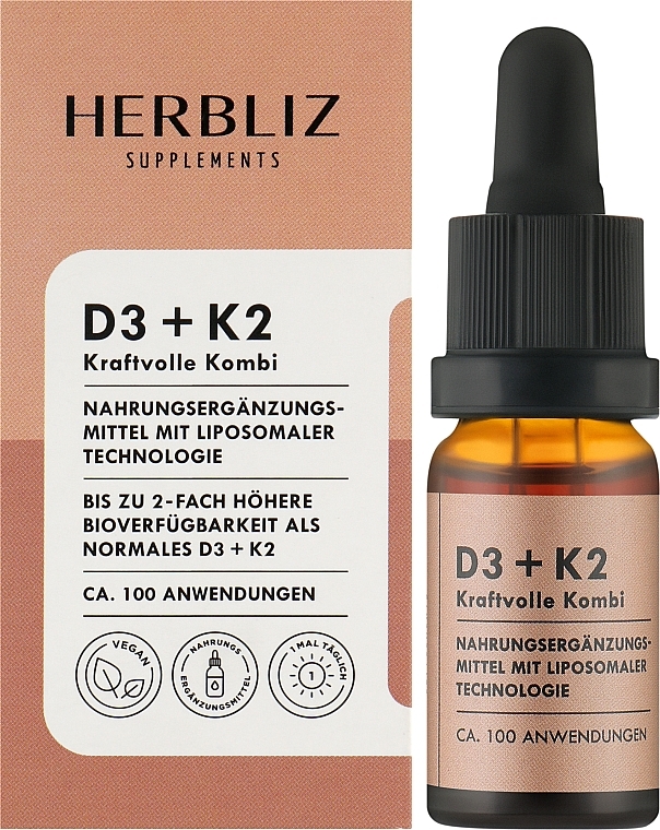 Suplement diety w kroplach - Herbliz D3+K2 — Zdjęcie N2