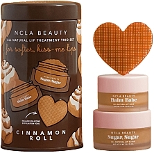 Kup Zestaw - NCLA Beauty Cinnamon Roll Lip Set (l/balm/10ml + l/scrub/15ml + massager) 