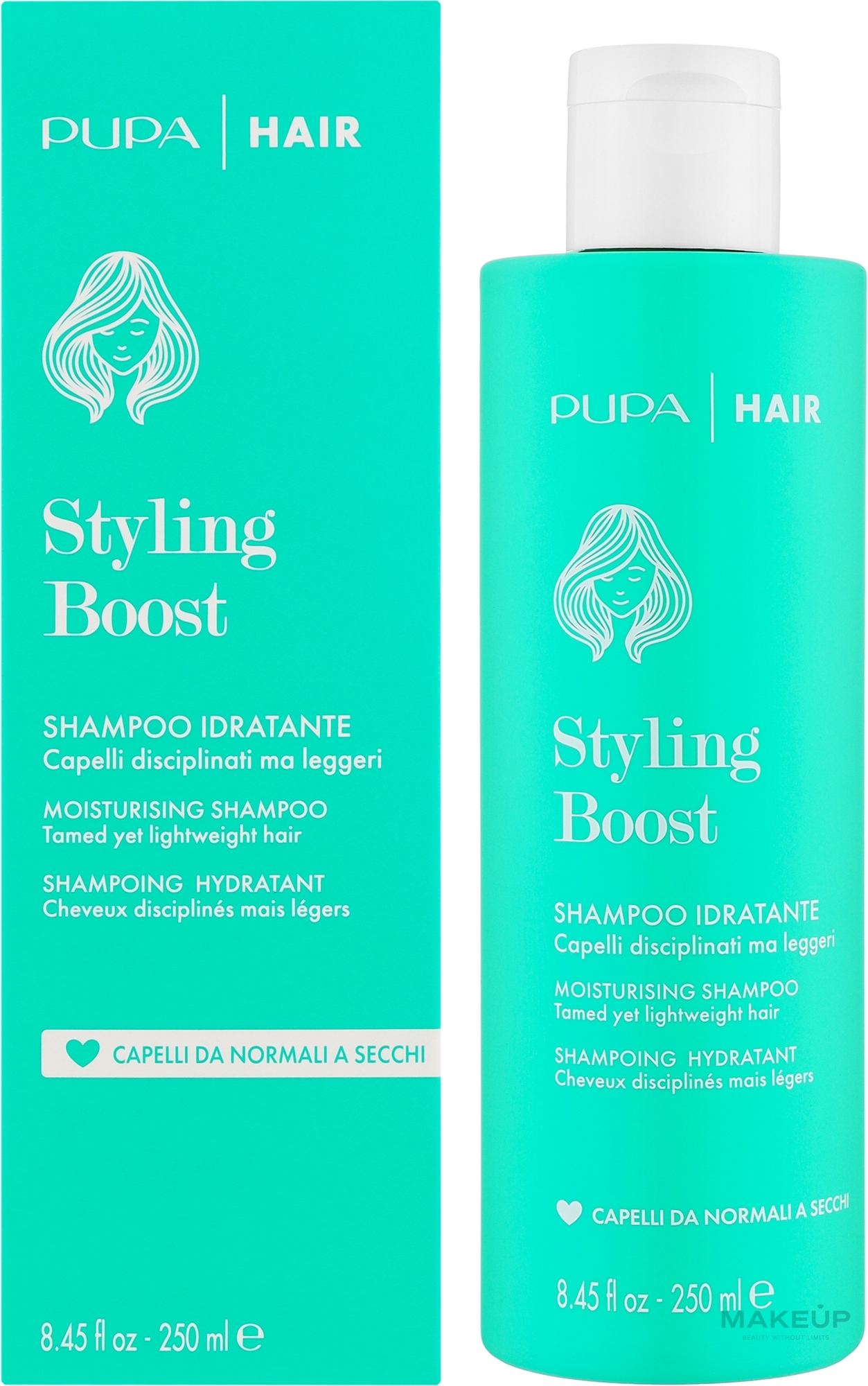 Nawilżający szampon do włosów suchych i normalnych - Pupa Styling Boost Moisturizing Shampoo — Zdjęcie 250 ml