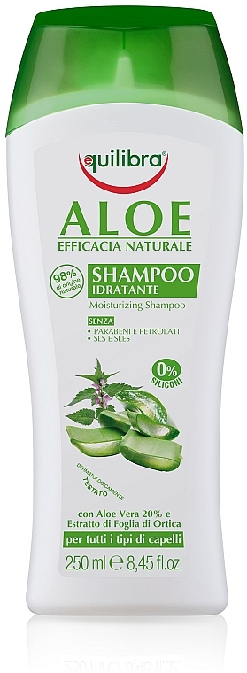 Nawilżający szampon aloesowy do włosów - Equilibra Naturale Aloe — Zdjęcie N3