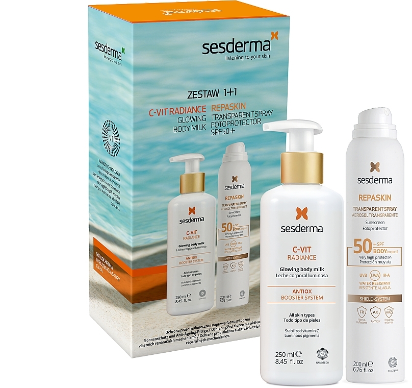 PRZECENA! Zestaw - SesDerma Laboratories C-Vit Radiance & Repaskin (b/milk/250 ml + b/spr/200 ml) * — Zdjęcie N2