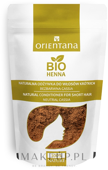 Bezbarwna naturalna roślinna odżywka do włosów krótkich i półdługich - Orientana Bio Henna — Zdjęcie 50 g
