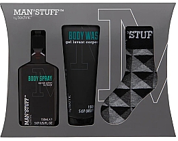 Kup Zestaw - Man'Stuff Sock Gift Set (sh/gel/150ml + b/spray/150ml + socks/1pair)
