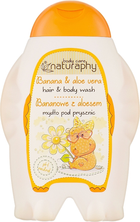 Bananowe mydło pod prysznic do włosów i ciała dla dzieci z aloesem - Naturaphy — Zdjęcie N1