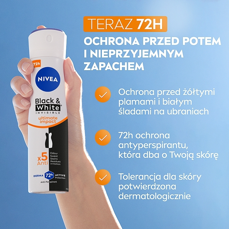 Antyperspirant w sprayu - NIVEA Black & White Invisible Ultimate Impact — Zdjęcie N3