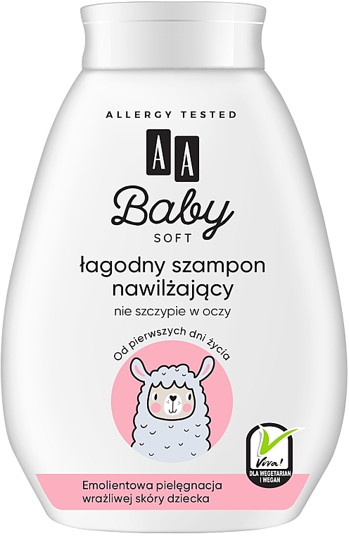 Łagodny szampon nawilżający do włosów dla dzieci od pierwszych dni życia - AA Baby Soft