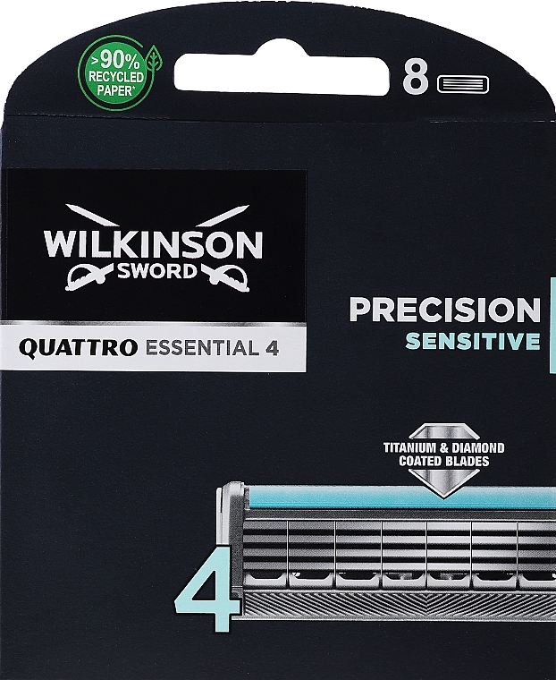 Wymienne wkłady do maszynki do golenia, 8 szt. - Wilkinson Sword Quattro Titanium Sensitive