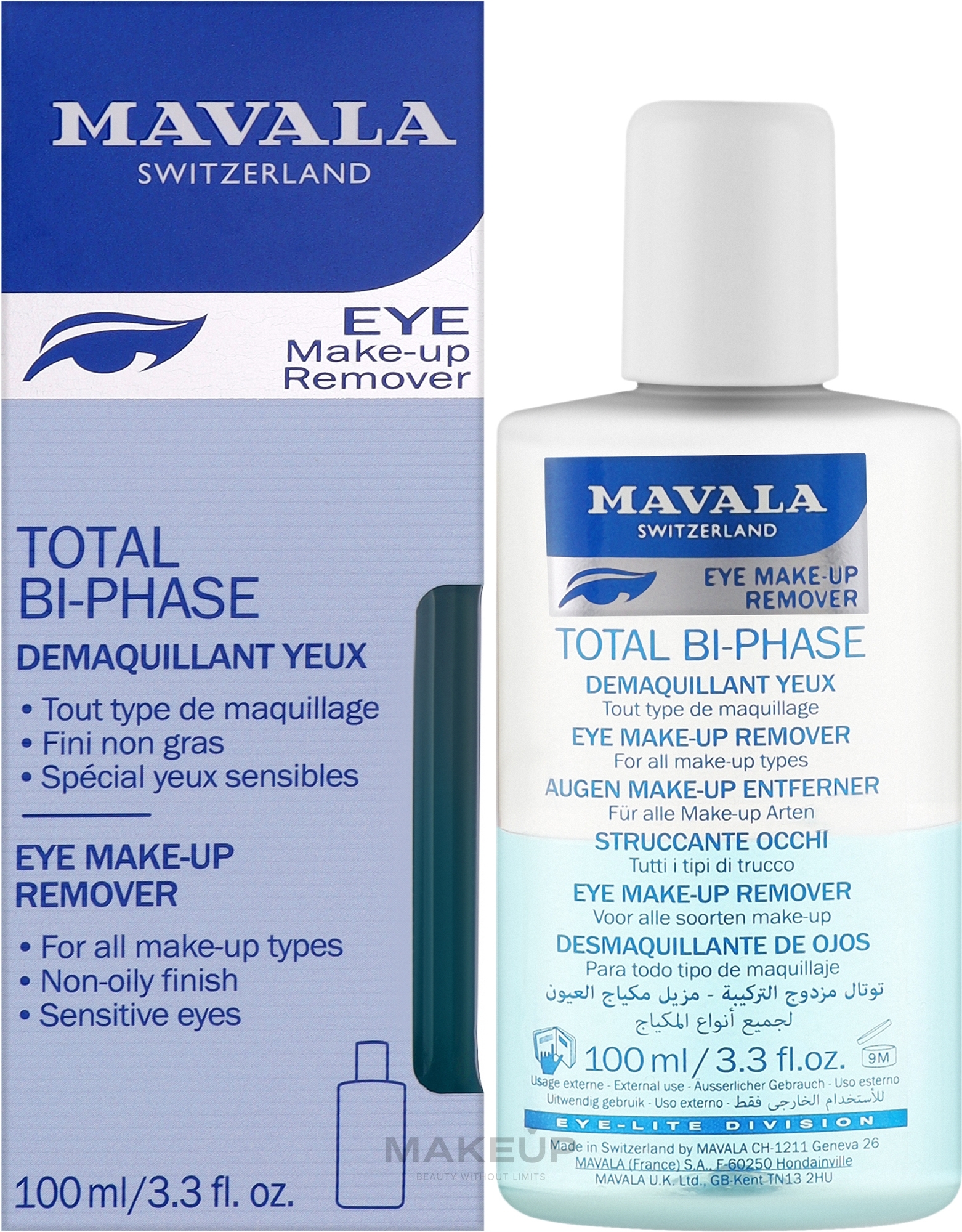 Dwufazowy płyn do demakijażu oczu - Mavala Total Bi Phase Eye Make Up Remover — Zdjęcie 100 ml