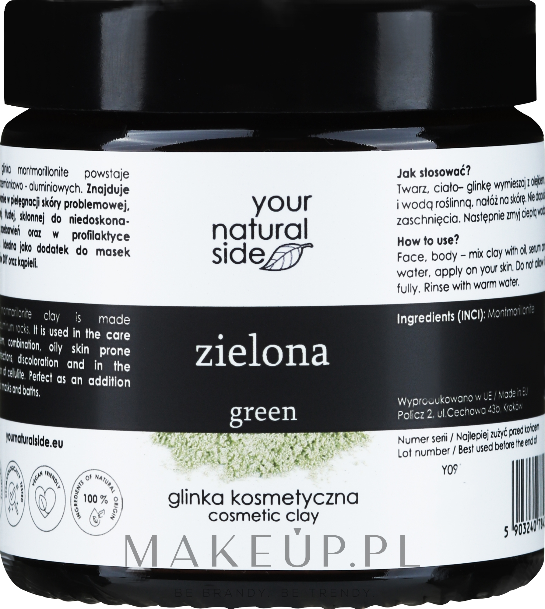 100% naturalna glinka zielona - Your Natural Side Natural Clays Glinka — Zdjęcie 100 g