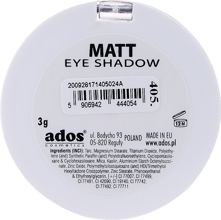 Matowy cień do powiek - Ados Matt Effect Eye Shadow — Zdjęcie N10