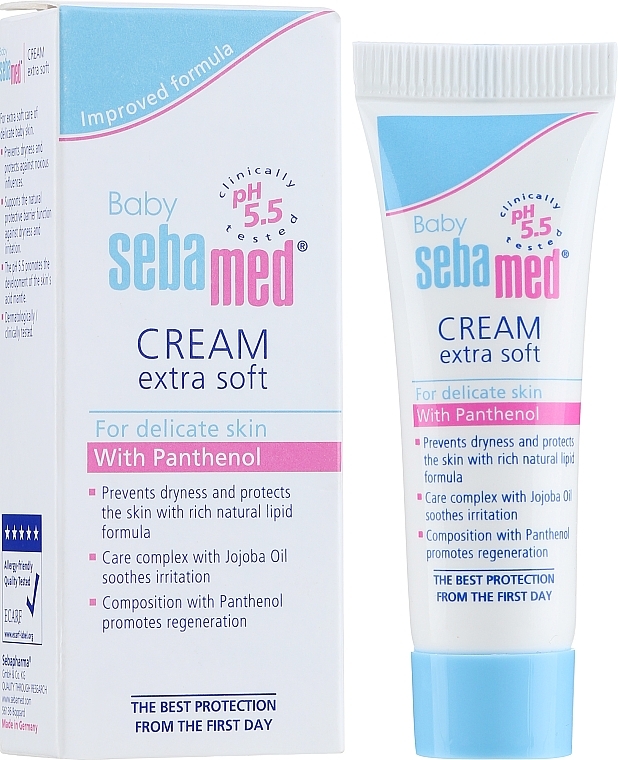 PREZENT! Łagodny krem ochronny do ciała dla dzieci - Sebamed Baby Extra Soft Baby Cream (mini) — Zdjęcie N1