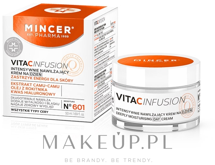 Intensywnie nawilżający krem na dzień - Mincer Pharma Vita C Infusion 601 Moisturizing Face Cream — Zdjęcie 50 ml