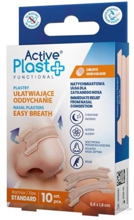 Plastry ułatwiające oddychanie Standard - Ntrade Active Plast Functional Easy Breath Standard Nasal Plasters — Zdjęcie 10 szt.