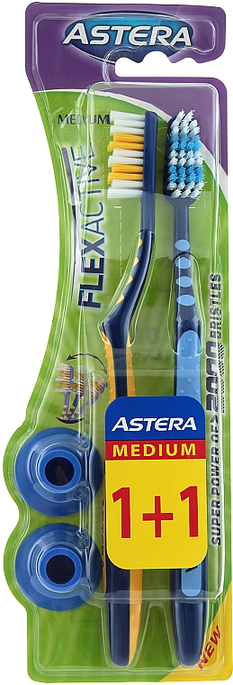 Szczoteczka do zębów - Astera Flex Active 1+1 Medium — Zdjęcie N1