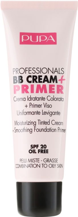Krem BB z bazą pod makijaż do skóry mieszanej i tłustej - Pupa Professionals BB Cream + Primer For Combination To Oily Skin SPF 20 — Zdjęcie N2
