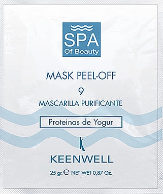 Alginatowa maska oczyszczająca do twarzy - Keenwell Spa Of Beauty Peel Off Mask Number 9 Purifying with Yoghurt Proteins — Zdjęcie N1