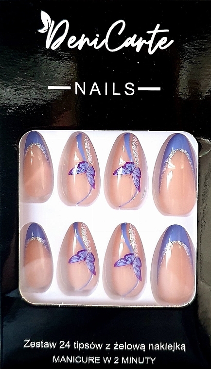 Tipsy migdałowe, 24 sztuki - Deni Carte Nails 7073 — Zdjęcie N1