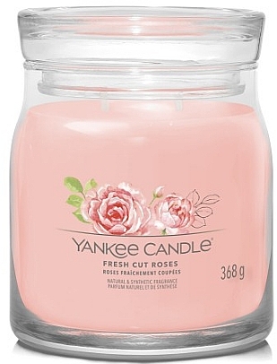 Świeca zapachowa w słoiku Fresh Cut Roses, 2 knoty - Yankee Candle Singnature  — Zdjęcie N1