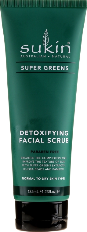 Peeling do twarzy - Sukin Super Greens Detoxifying Facial Scrub — Zdjęcie N1