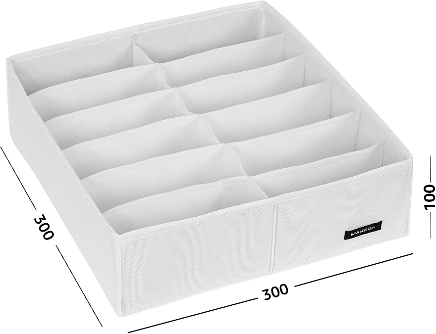 Organizer do przechowywania z 12 przegródkami, biały 30x30x10 cm Home - MAKEUP Drawer Underwear Organizer White — Zdjęcie N2